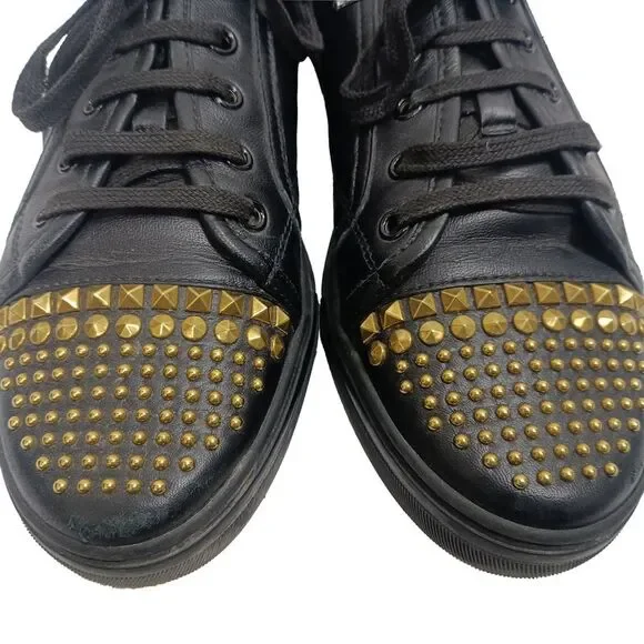 Gucci California Studded Low-Top Sneakers in Black Leather